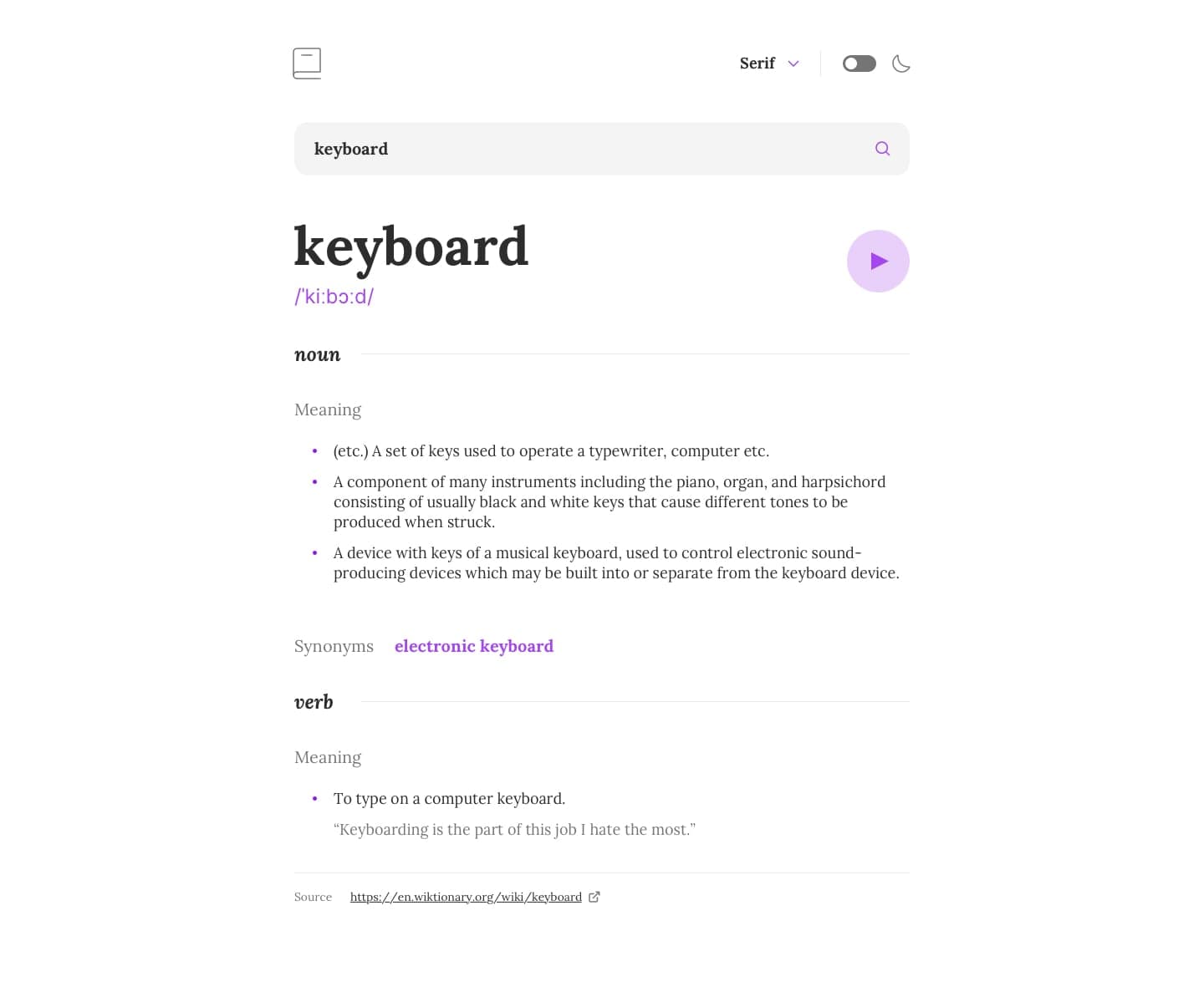 Dictionary Web App